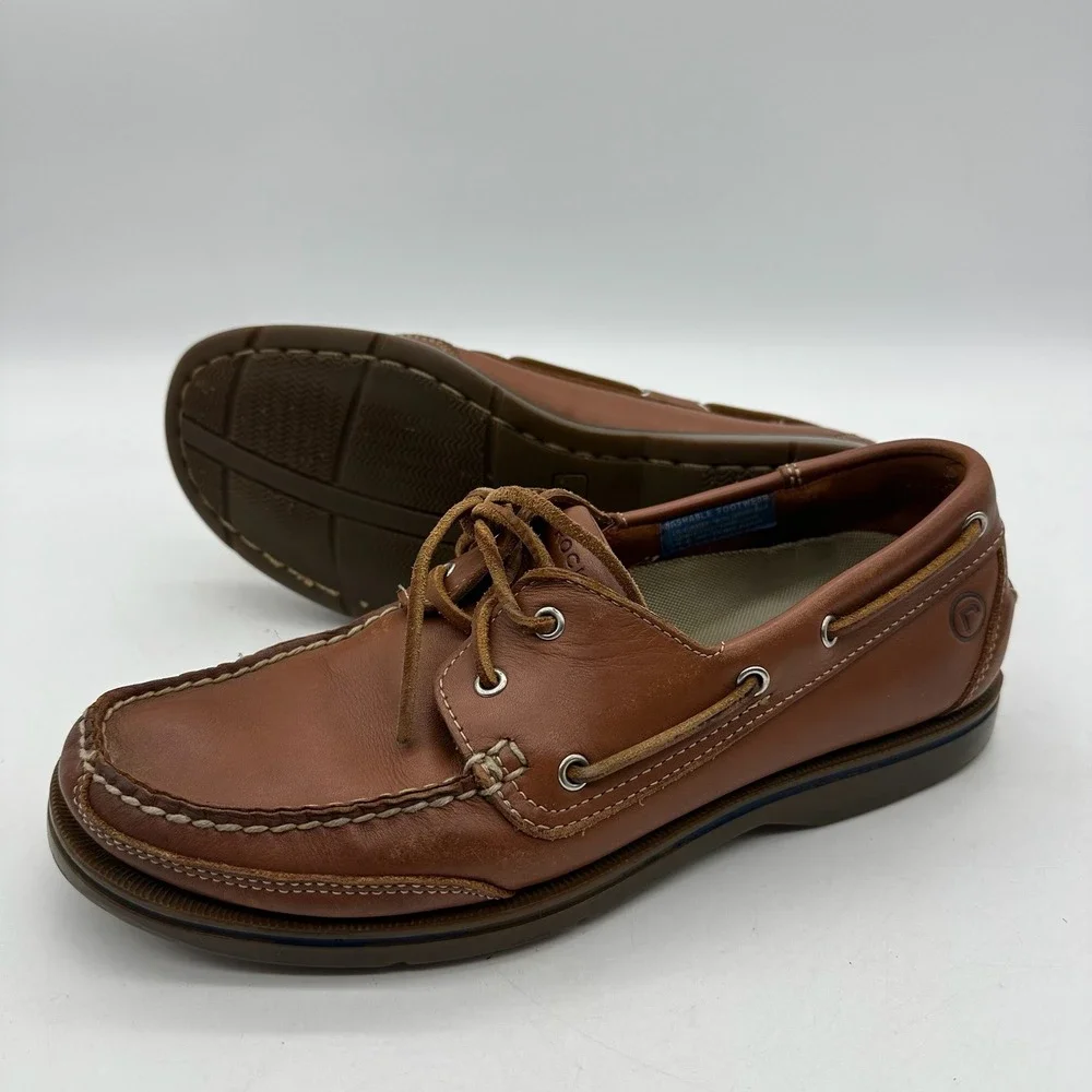 Rockport APM2664F Men's Size 9M‎ Brown Leather Boat Shoes Dock Footwear